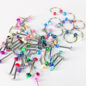 57 Colorful Piercings Eyebrow and Lip Rings